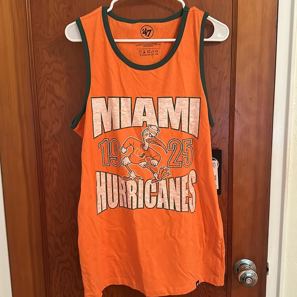 New with tag Miami hurricanes men’s tank size medium